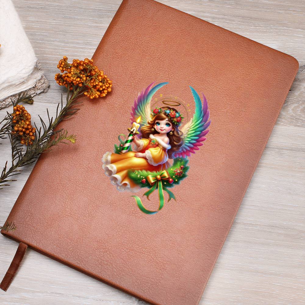 Cute Christmas Angel 025 - Vegan Leather Journal