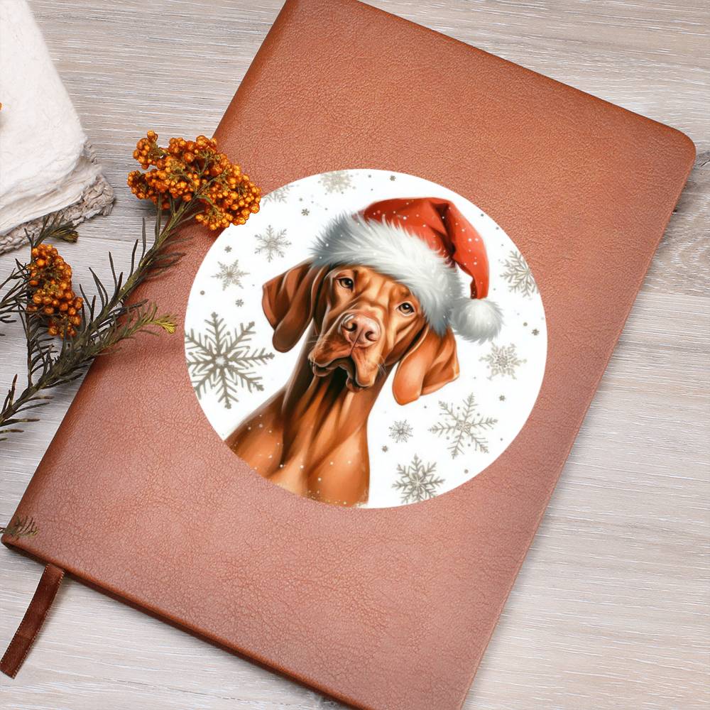 Christmas Dog - Vizsla - Vegan Leather Journal