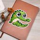 Cute Gharial sticker 57 - Vegan Leather Journal