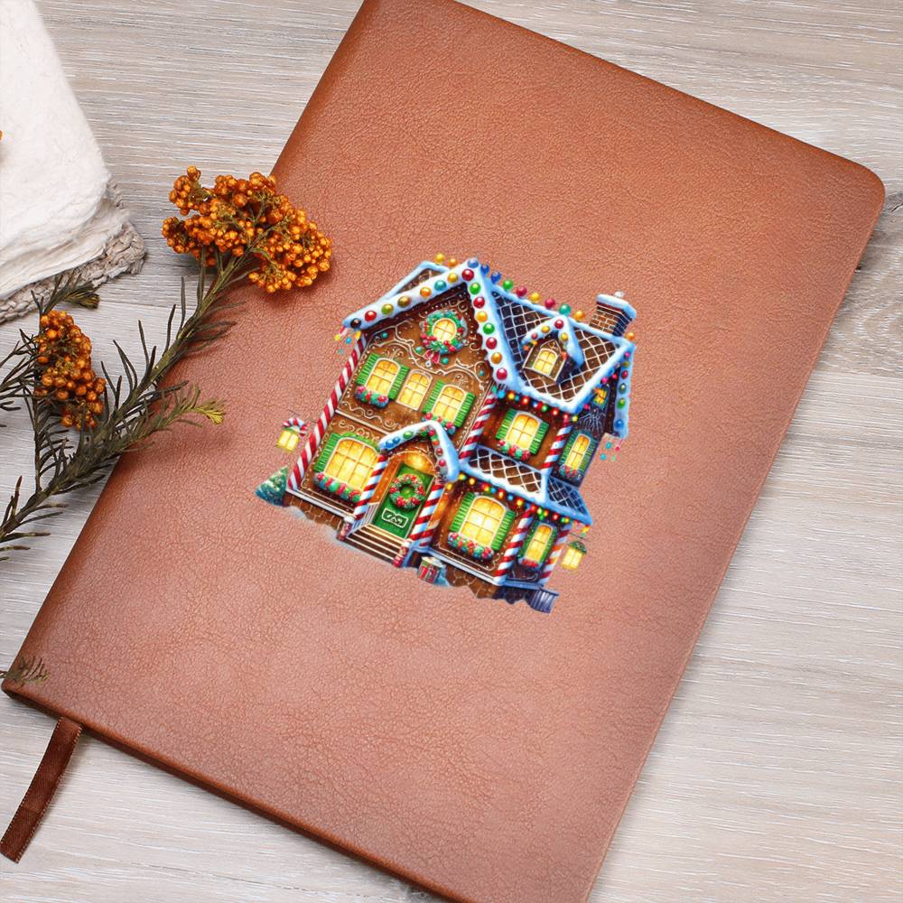 Christmas Gingerbread House 019 - Vegan Leather Journal