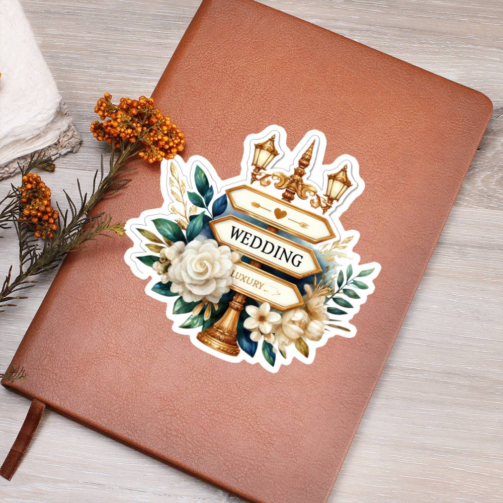 Luxury Wedding Decor Sticker 030 - Vegan Leather Journal