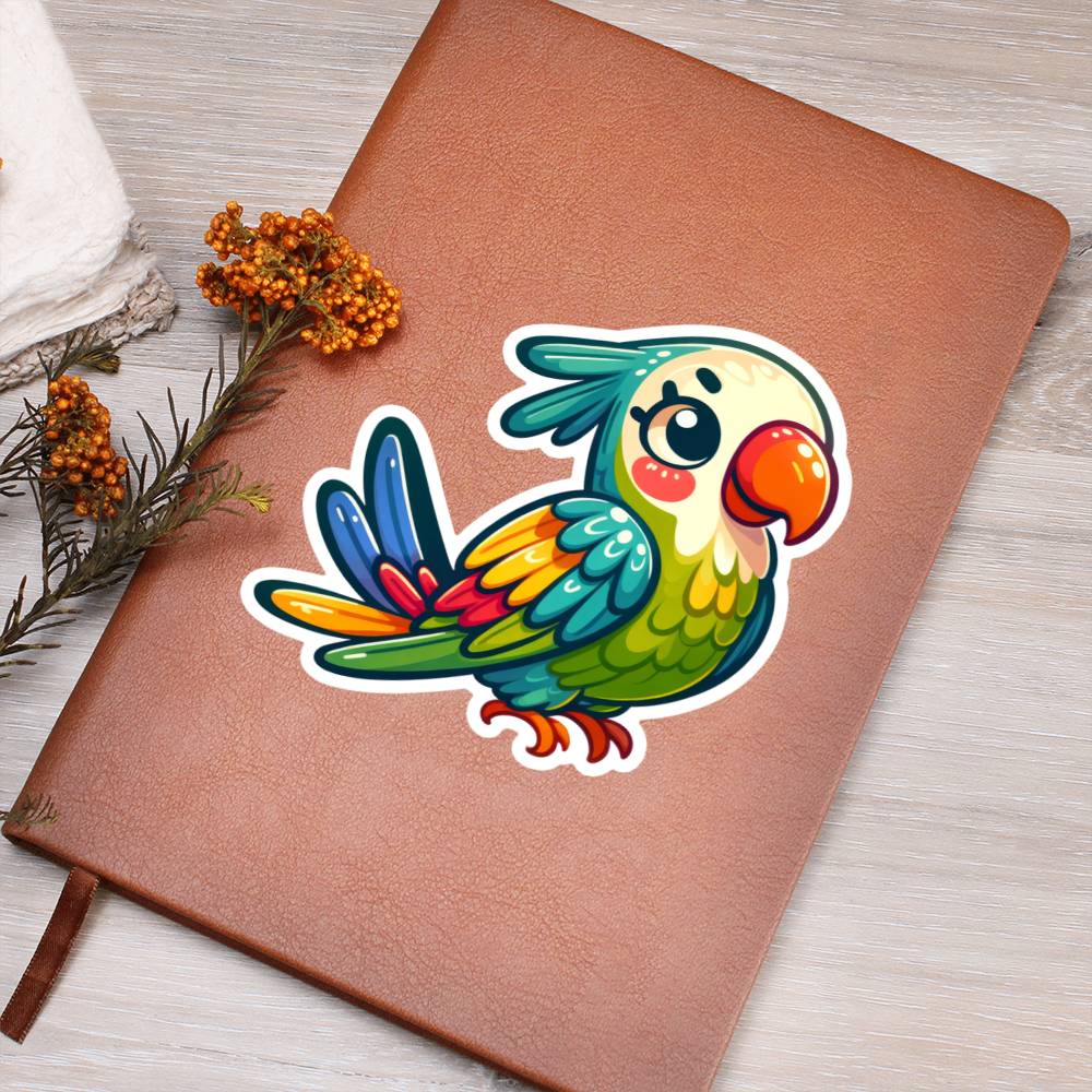 Cute Parakeet sticker 120 - Vegan Leather Journal