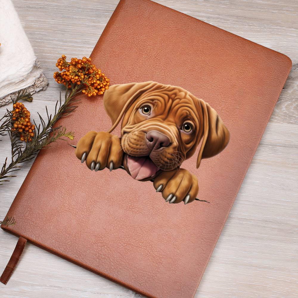 Dogue de Bordeaux Peeking - Vegan Leather Journal