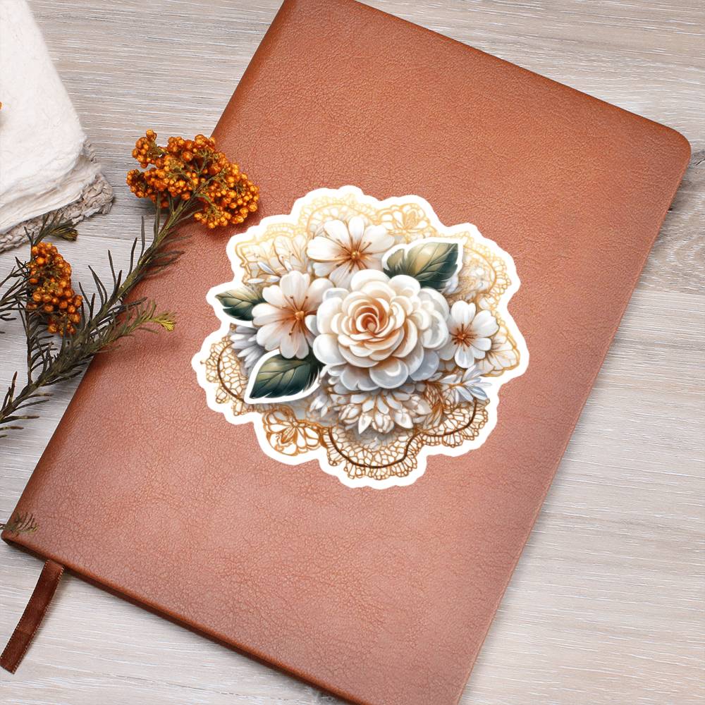 Luxury Wedding Decor Sticker 061 - Vegan Leather Journal