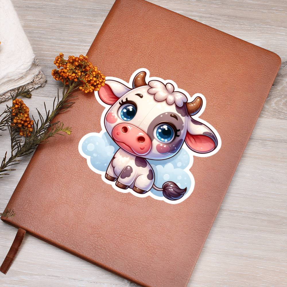 Cute Cow sticker 31 - Vegan Leather Journal