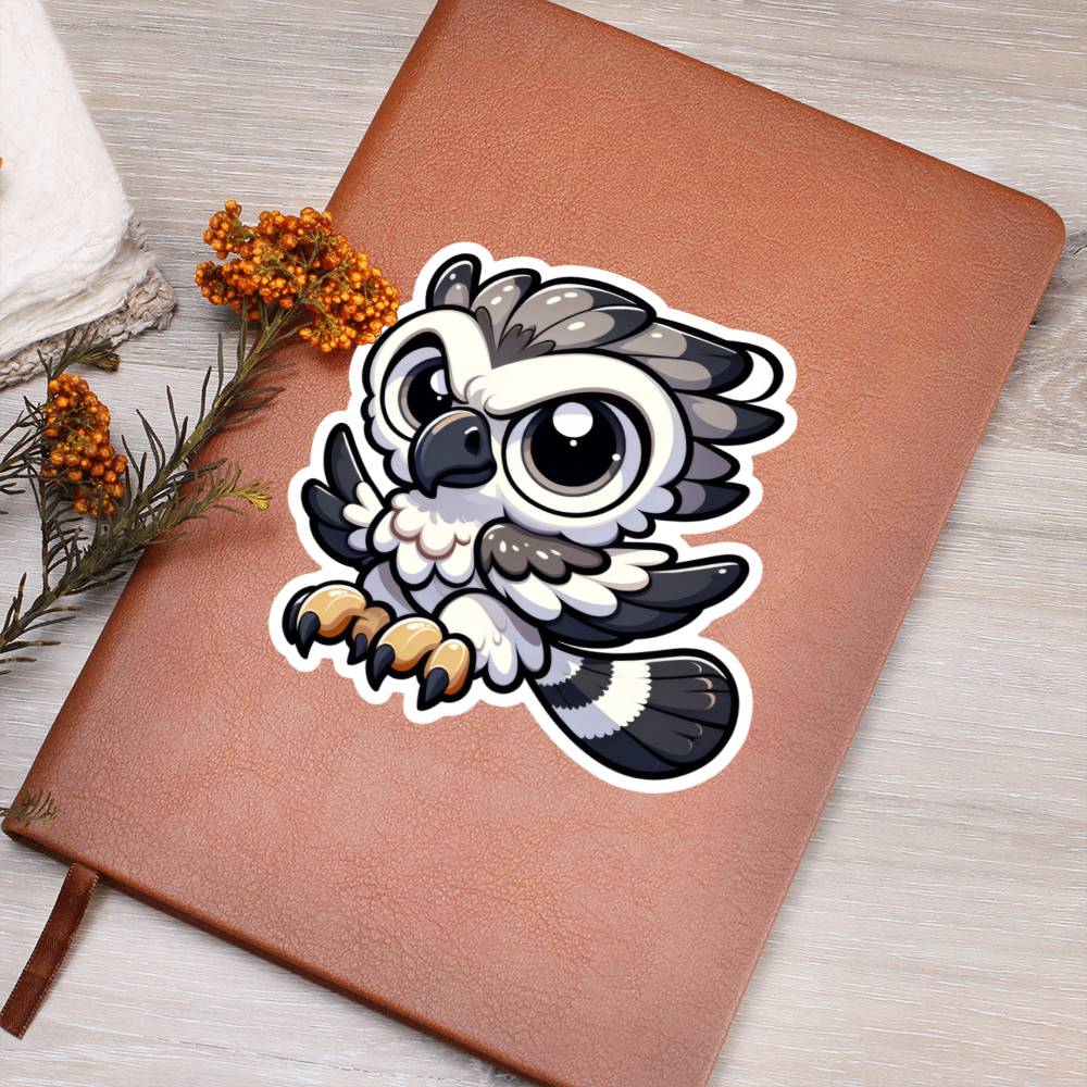 Cute Harpy Eagle sticker 65 - Vegan Leather Journal