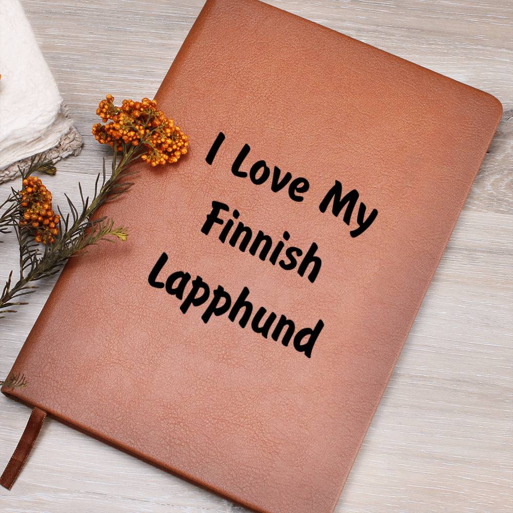 Love My Finnish Lapphund v4 - Vegan Leather Journal