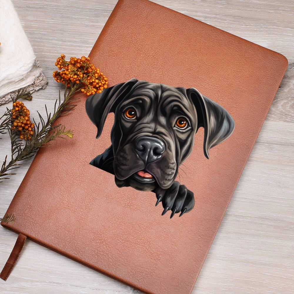 Cane Corso Peeking - Vegan Leather Journal