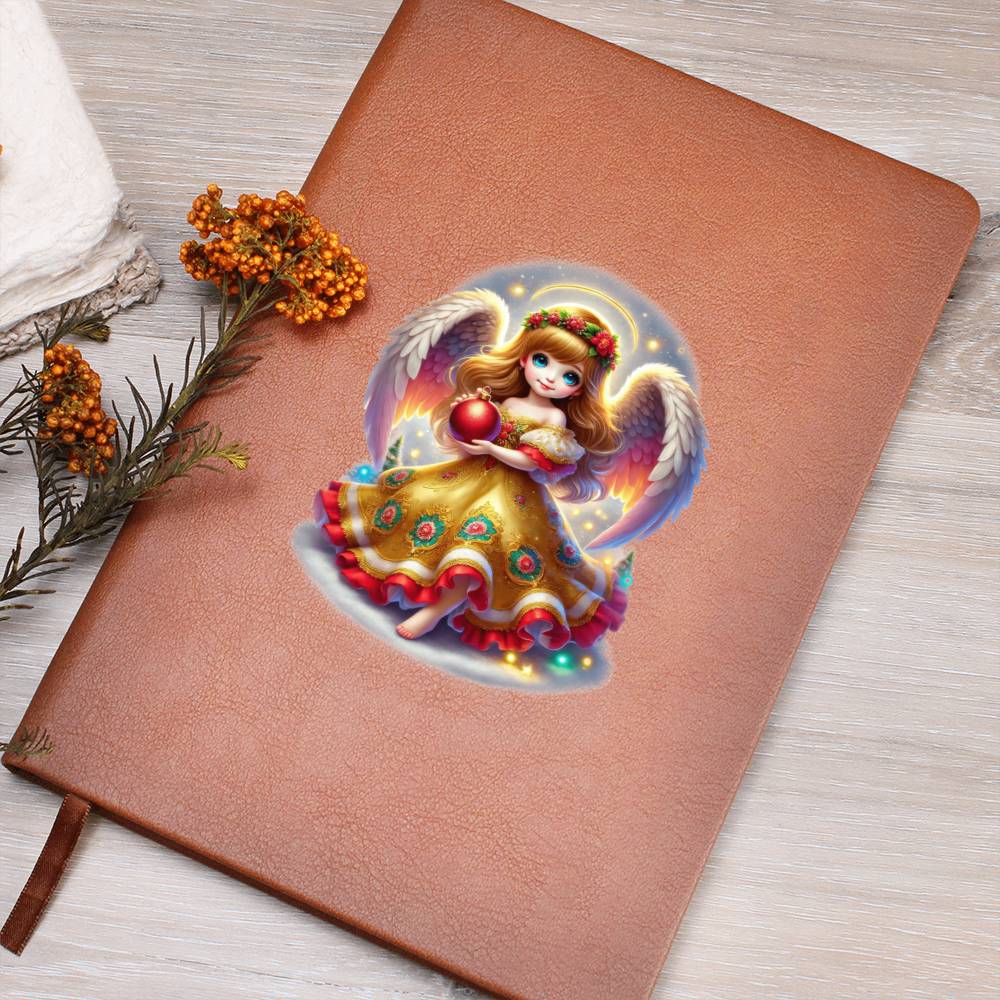 Cute Christmas Angel 018 - Vegan Leather Journal