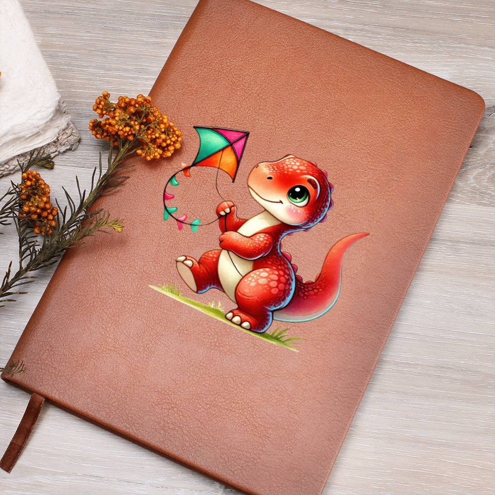 Colorful Baby Dinosaur 047 - Vegan Leather Journal