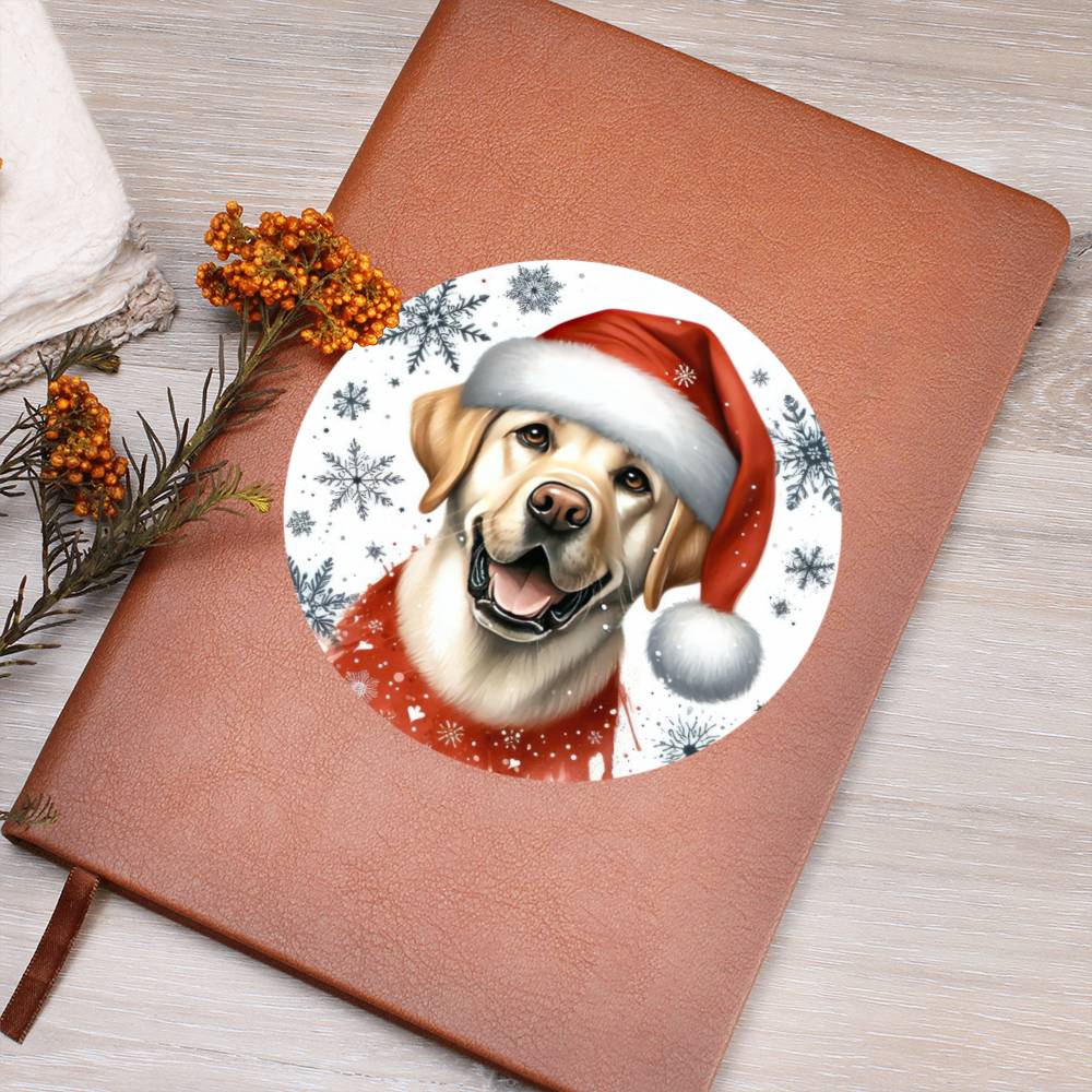 Christmas Dog - Labrador Bulldog  - Vegan Leather Journal