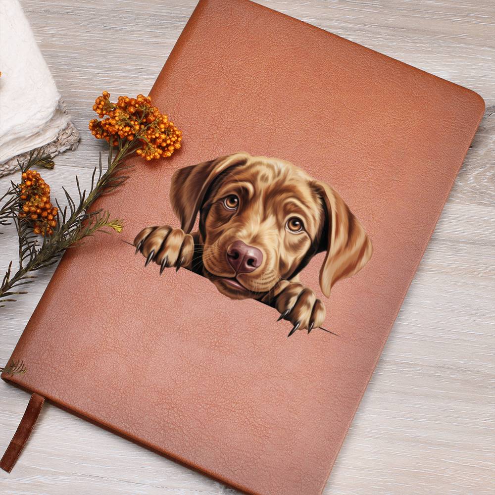 Labrador Retriever Peeking - Vegan Leather Journal