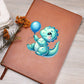 Colorful Baby Dinosaur 104 - Vegan Leather Journal