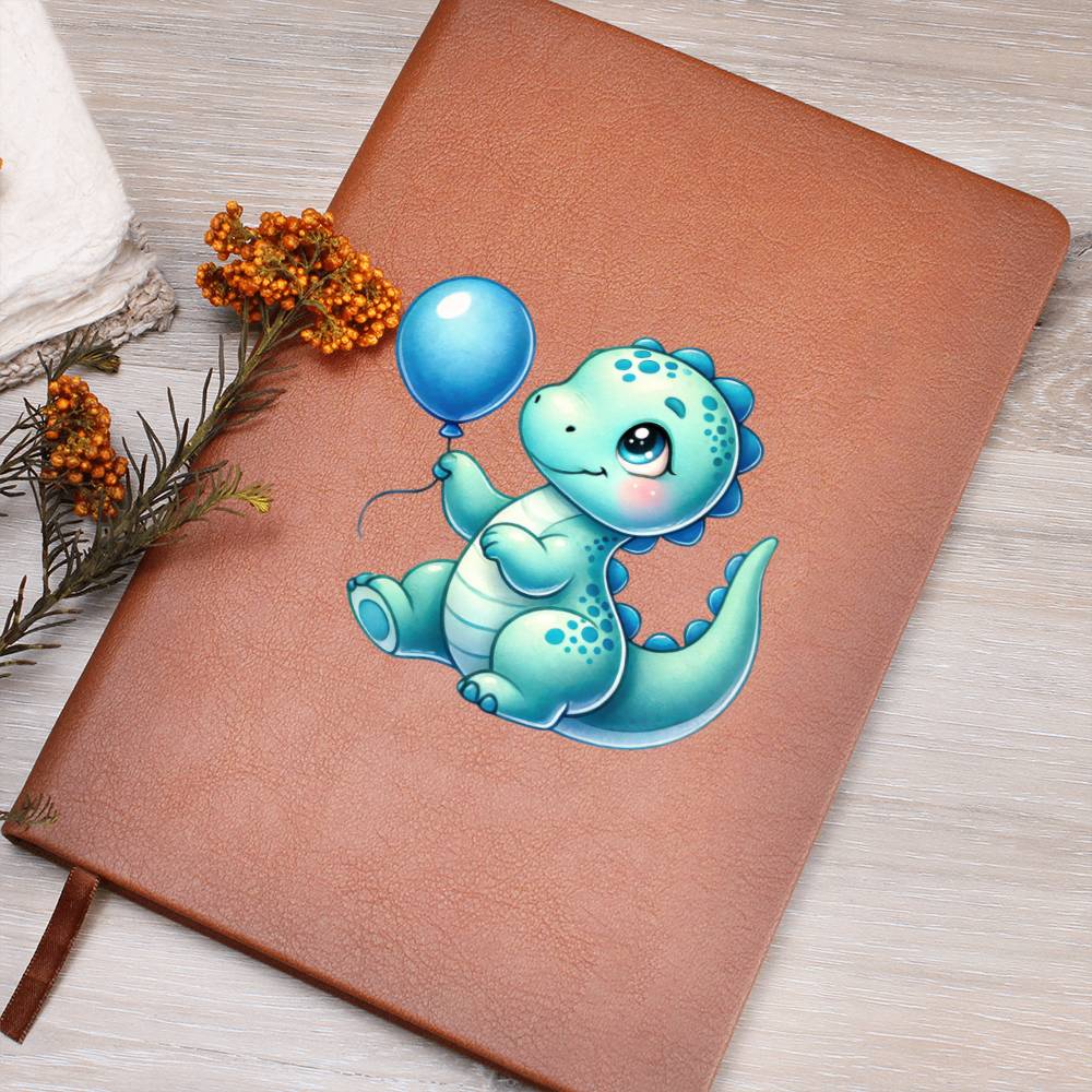 Colorful Baby Dinosaur 104 - Vegan Leather Journal