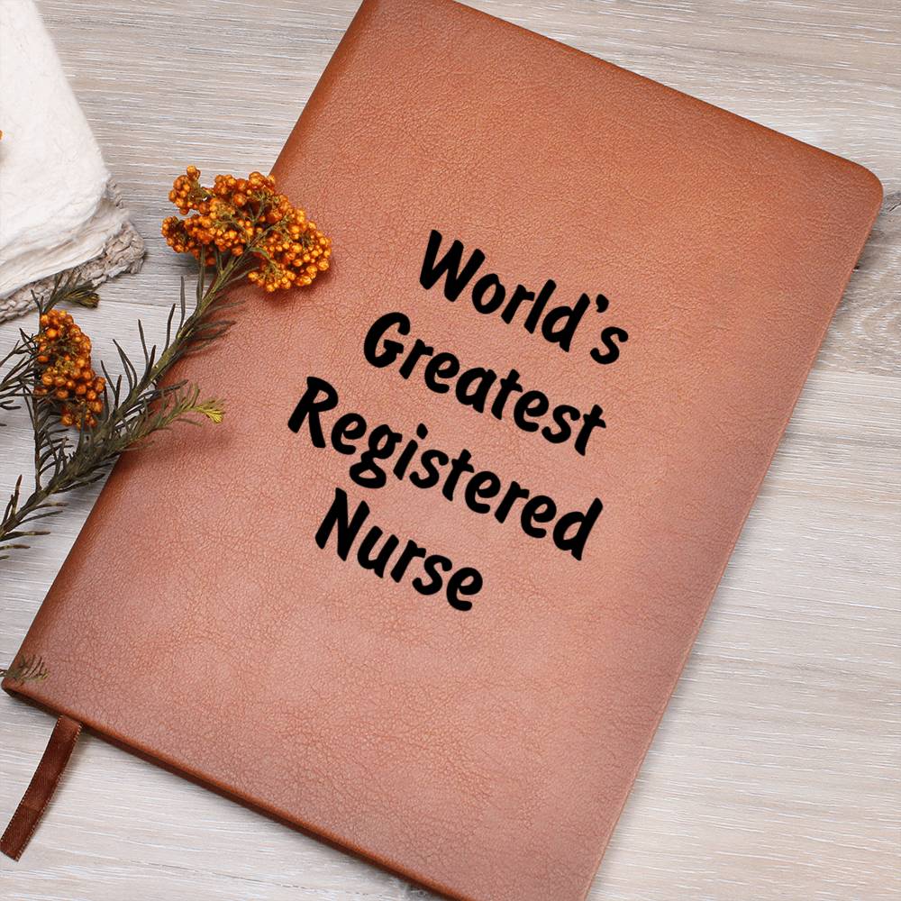 World's Greatest Registered Nurse v1 - Vegan Leather Journal