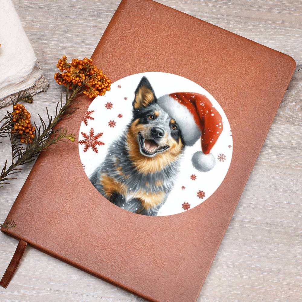 Christmas Dog - Australian Stumpy Tail Cattle - Vegan Leather Journal