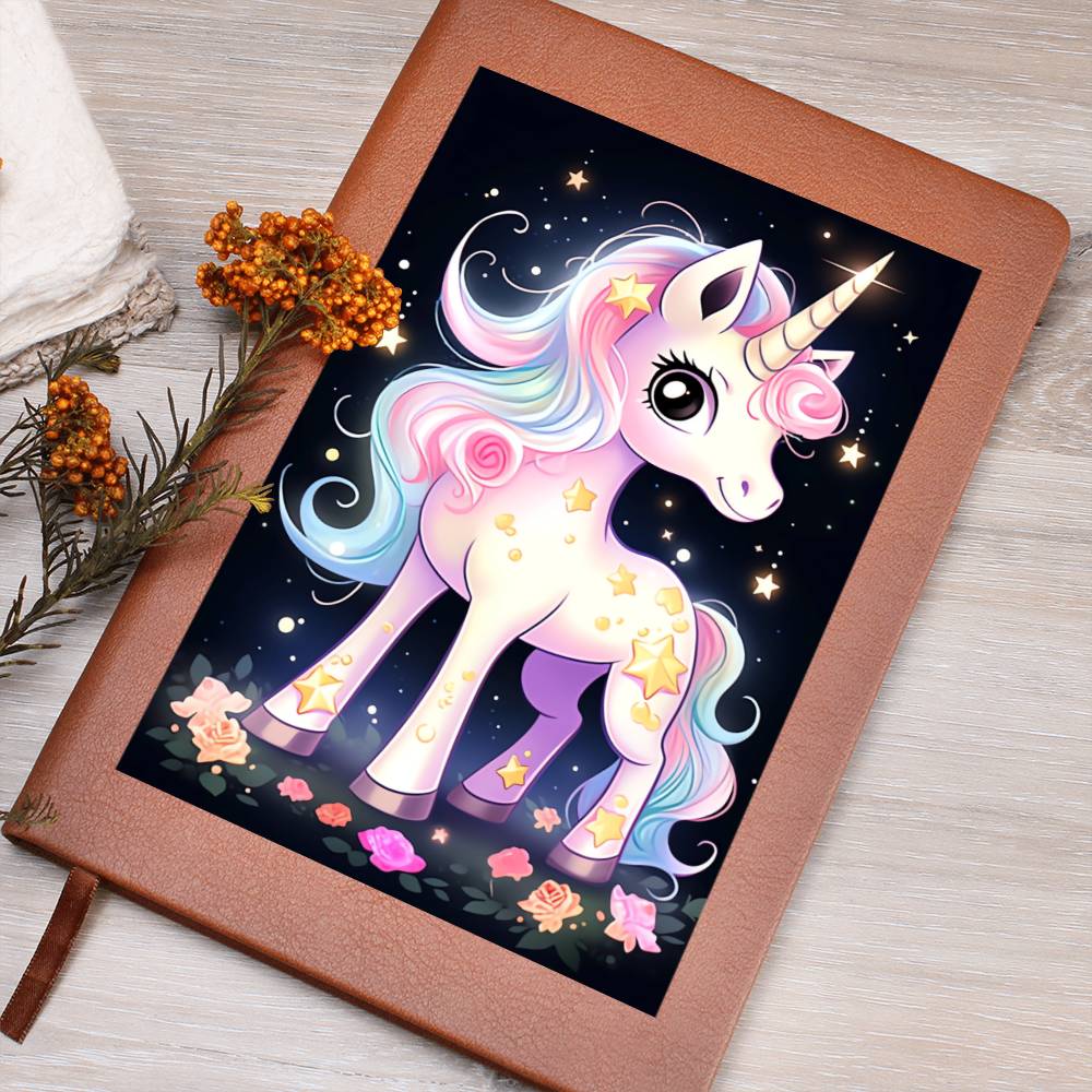 Cute Unicorn 062 - Vegan Leather Journal