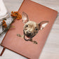 American Hairless Terrier Peeking - Vegan Leather Journal