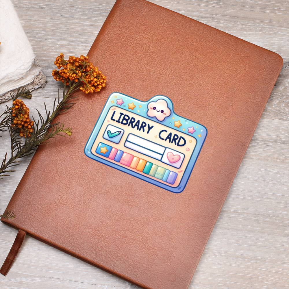 Cute Back to School Sticker 082 - Vegan Leather Journal