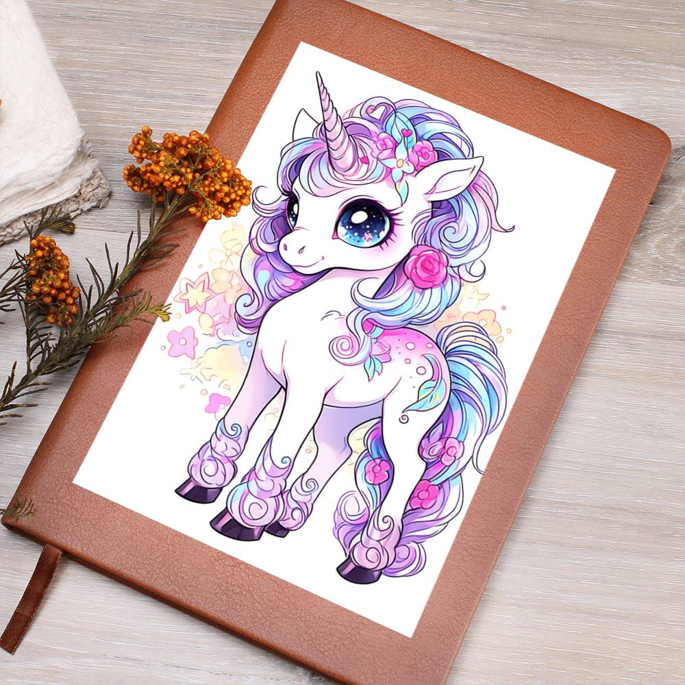 Cute Unicorn 076 - Vegan Leather Journal