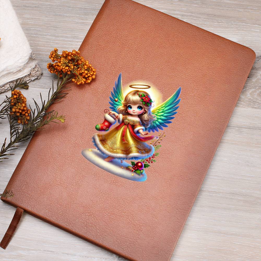 Cute Christmas Angel 006 - Vegan Leather Journal