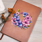 Floral Flower Wreath 034 - Vegan Leather Journal