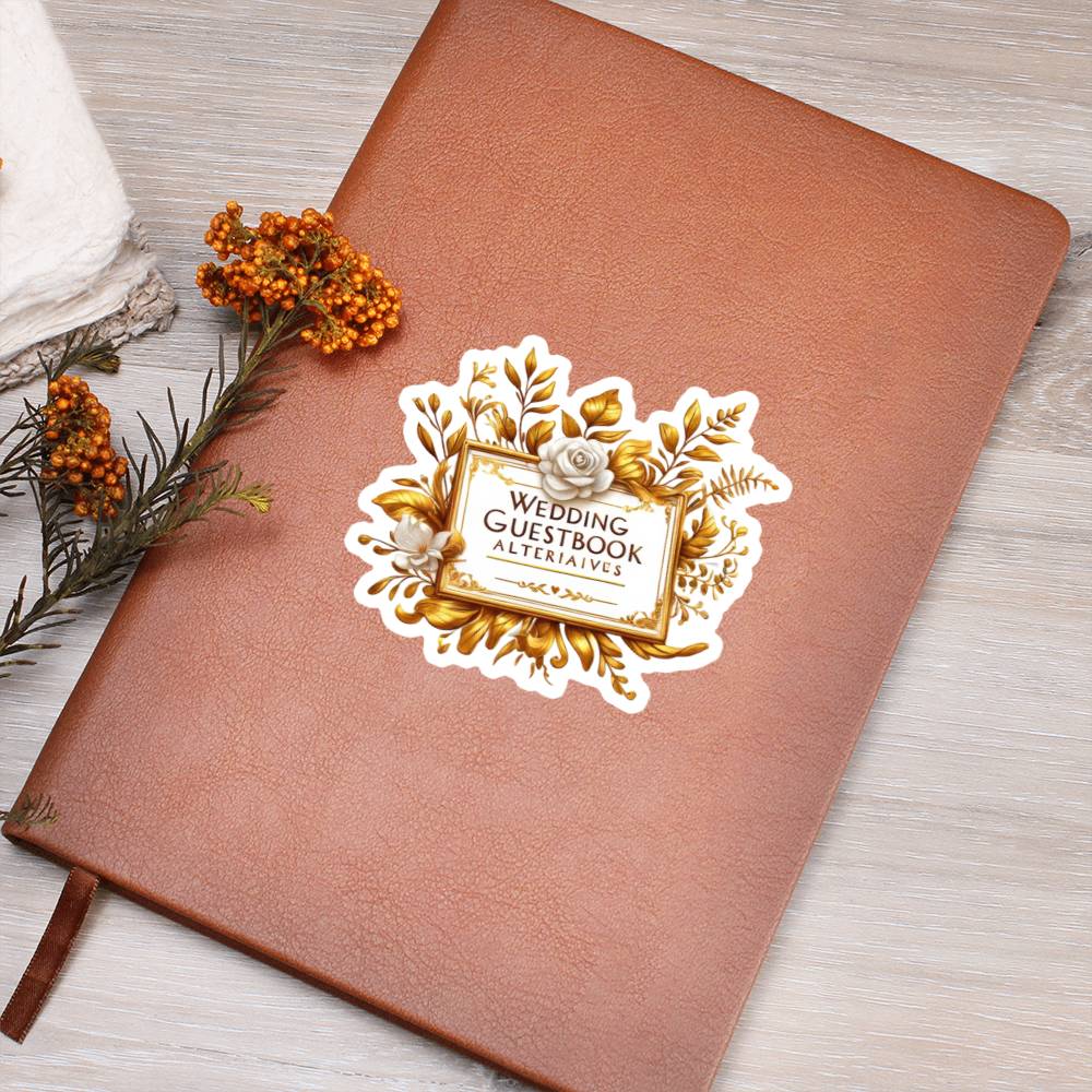 Luxury Wedding Decor Sticker 070 - Vegan Leather Journal