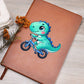 Colorful Baby Dinosaur 072 - Vegan Leather Journal