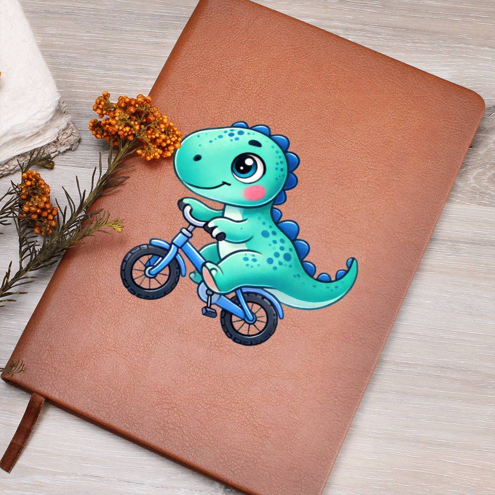Colorful Baby Dinosaur 072 - Vegan Leather Journal