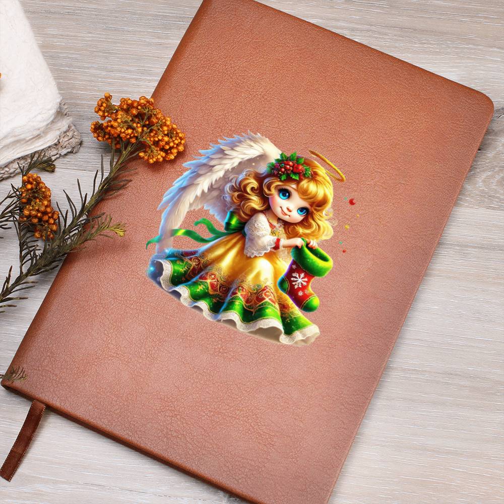 Cute Christmas Angel 003 - Vegan Leather Journal