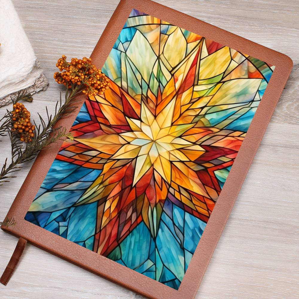 Christmas Stained Glass Design 014 - Vegan Leather Journal