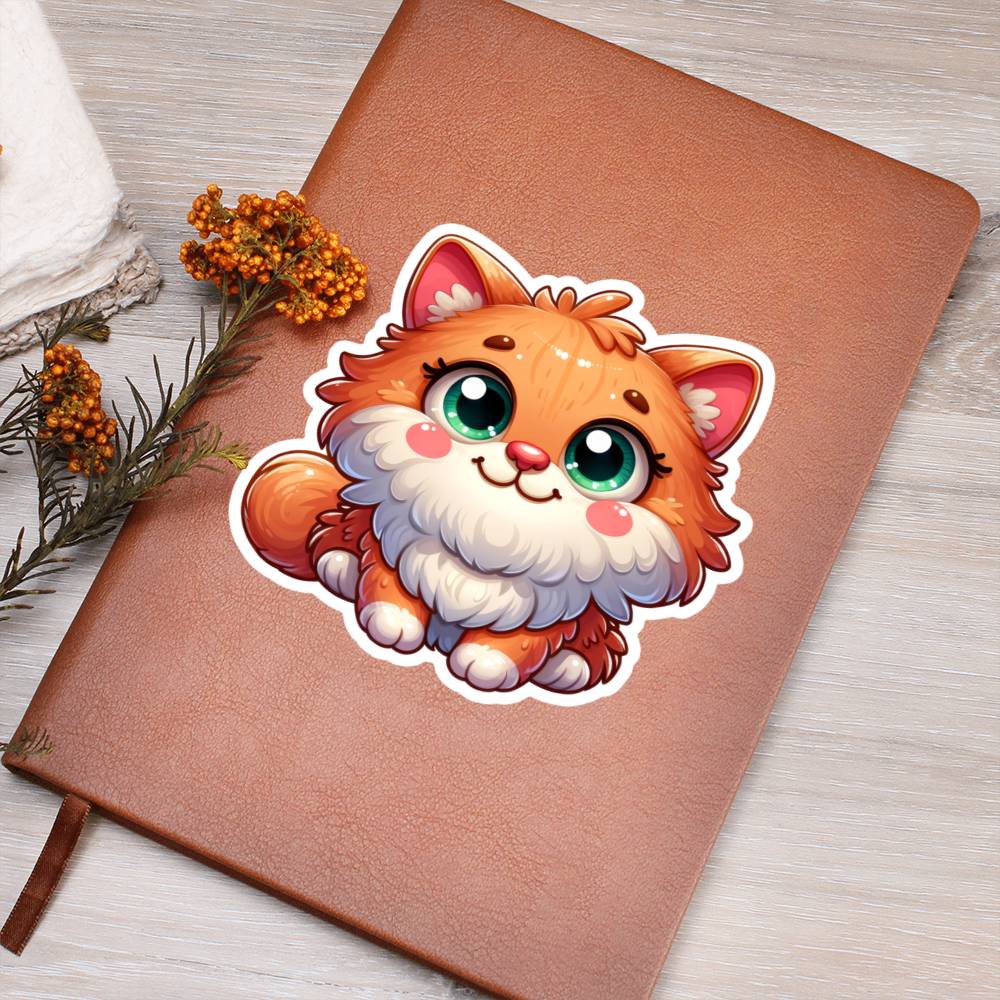 Cute Cat sticker 24 - Vegan Leather Journal