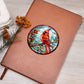 Christmas Red Cardinal Stained Glass Design 014 - Vegan Leather Journal