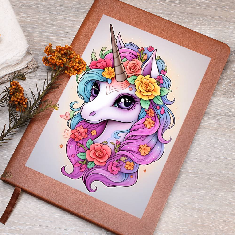 Cute Unicorn 022 - Vegan Leather Journal