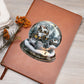 Watercolor Christmas Snow Globe 033 - Vegan Leather Journal