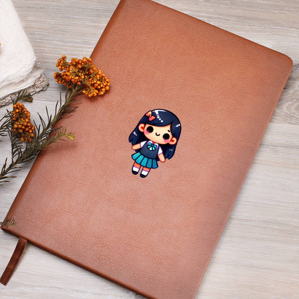 Cute Back to School Sticker 012 - Vegan Leather Journal