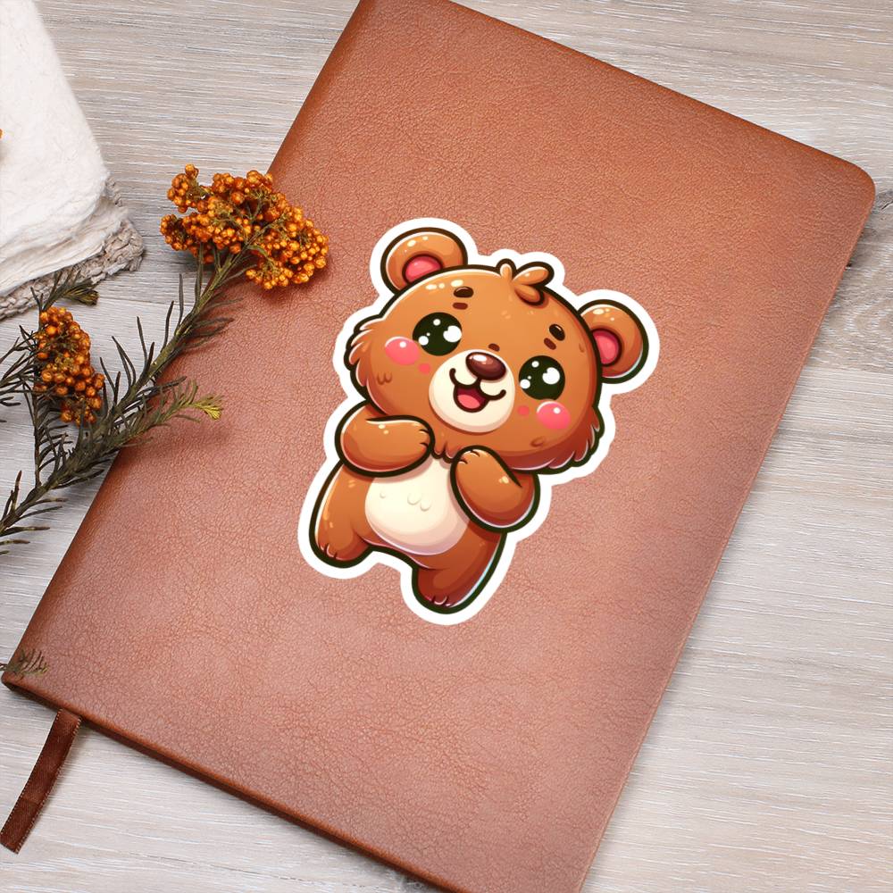 Cute Bear sticker 09 - Vegan Leather Journal