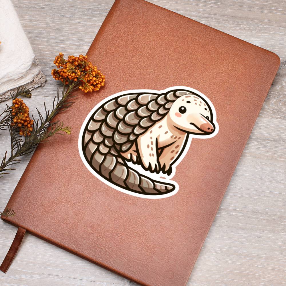 Cute Pangolin sticker 119 - Vegan Leather Journal