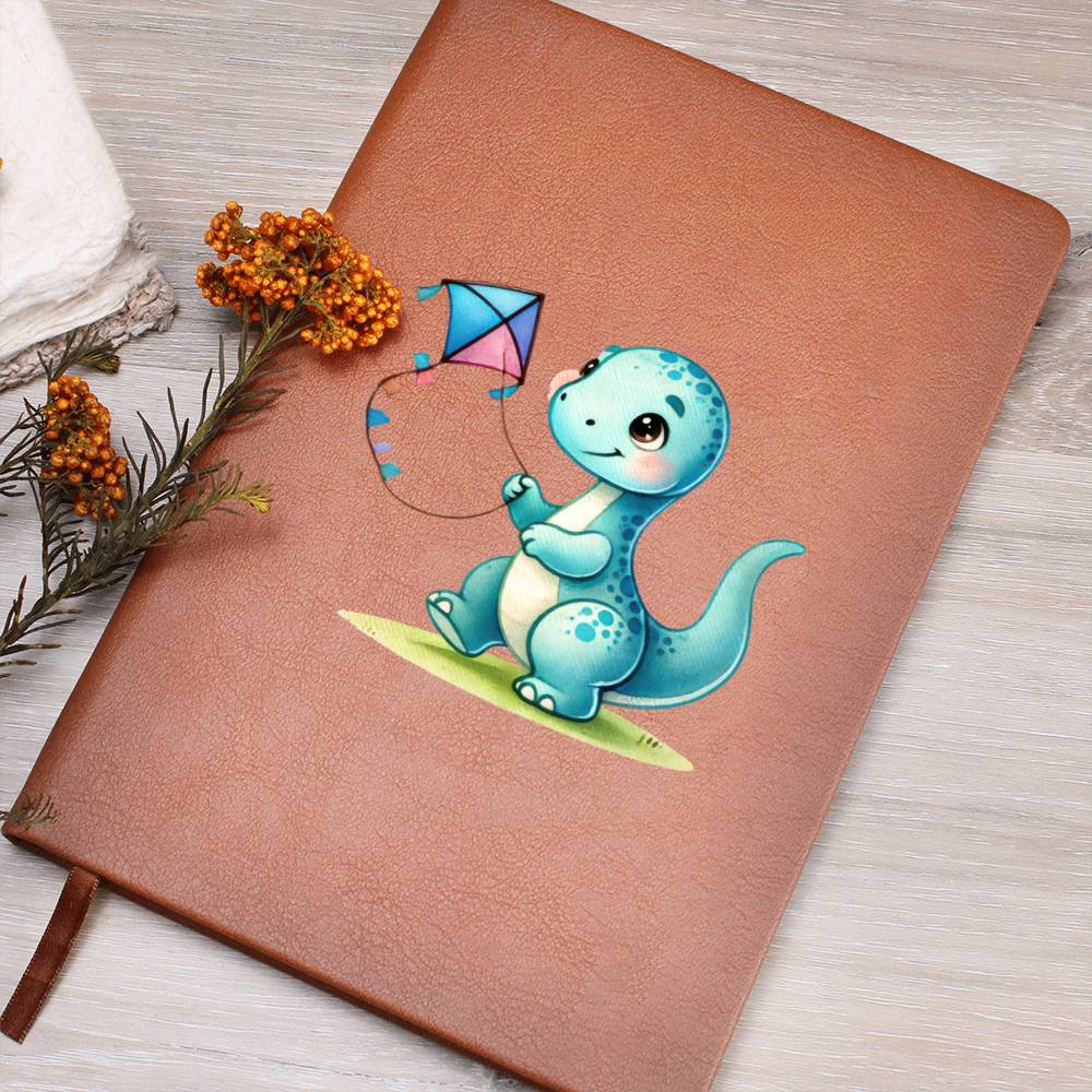 Colorful Baby Dinosaur 093 - Vegan Leather Journal