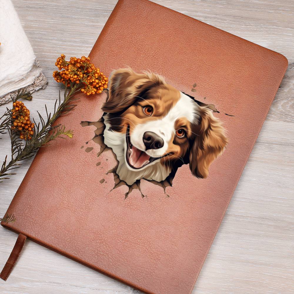 Kooikerhondje Peeking - Vegan Leather Journal