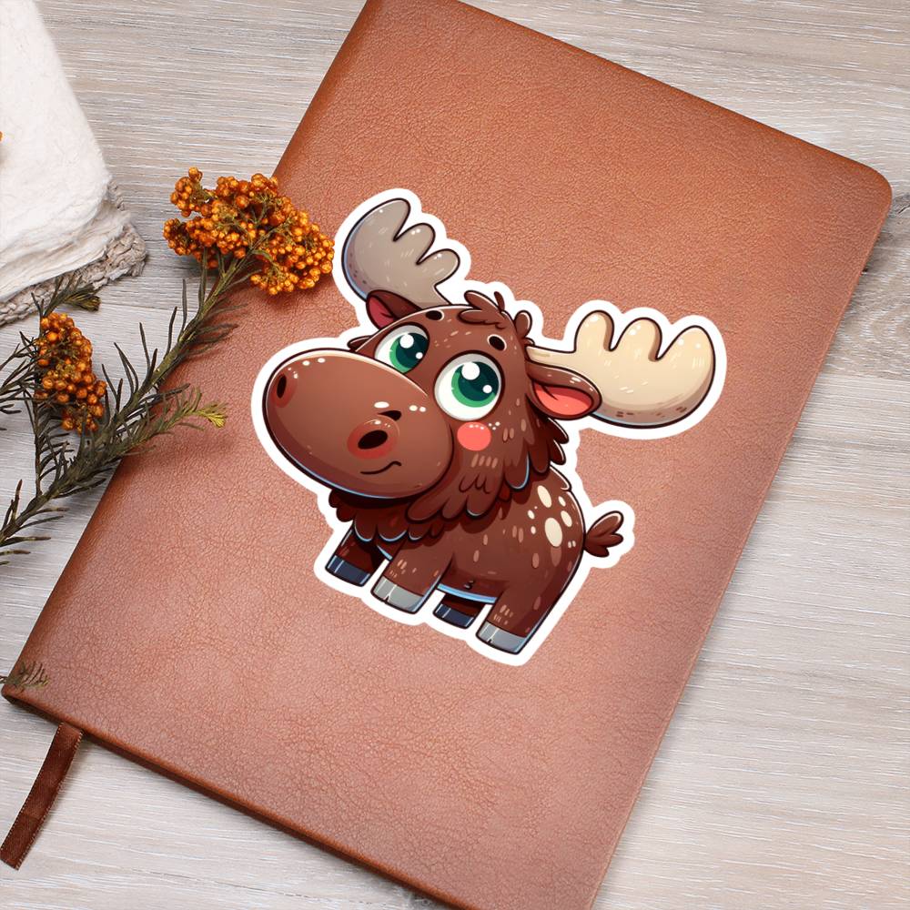 Cute Moose sticker 85 - Vegan Leather Journal