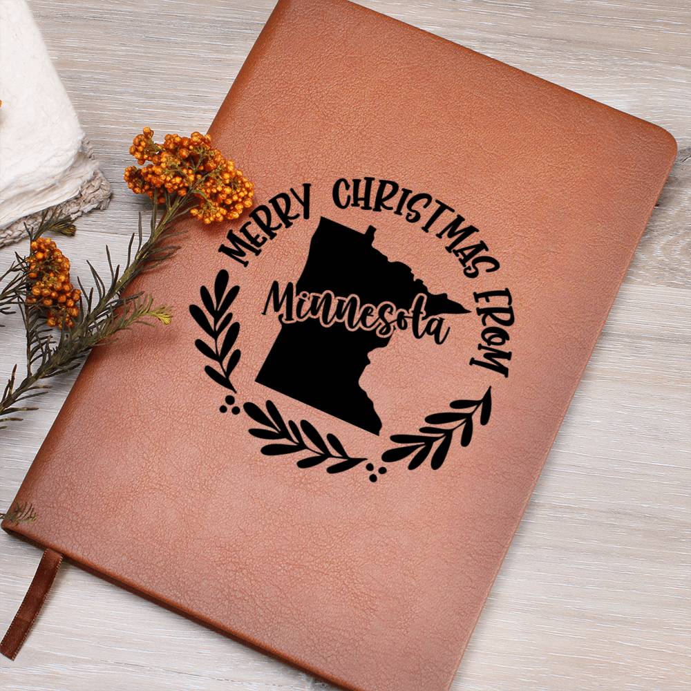 Merry Christmas From Minnesota - Vegan Leather Journal