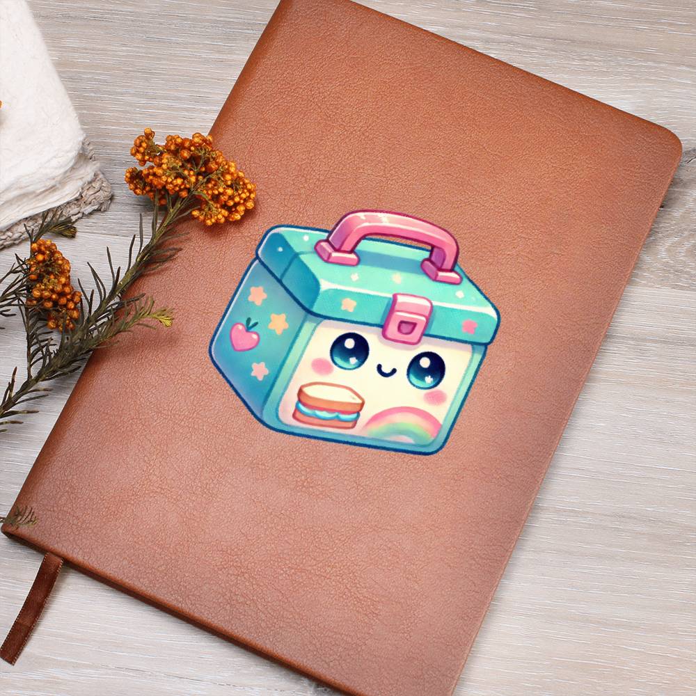 Cute Back to School Sticker 095 - Vegan Leather Journal