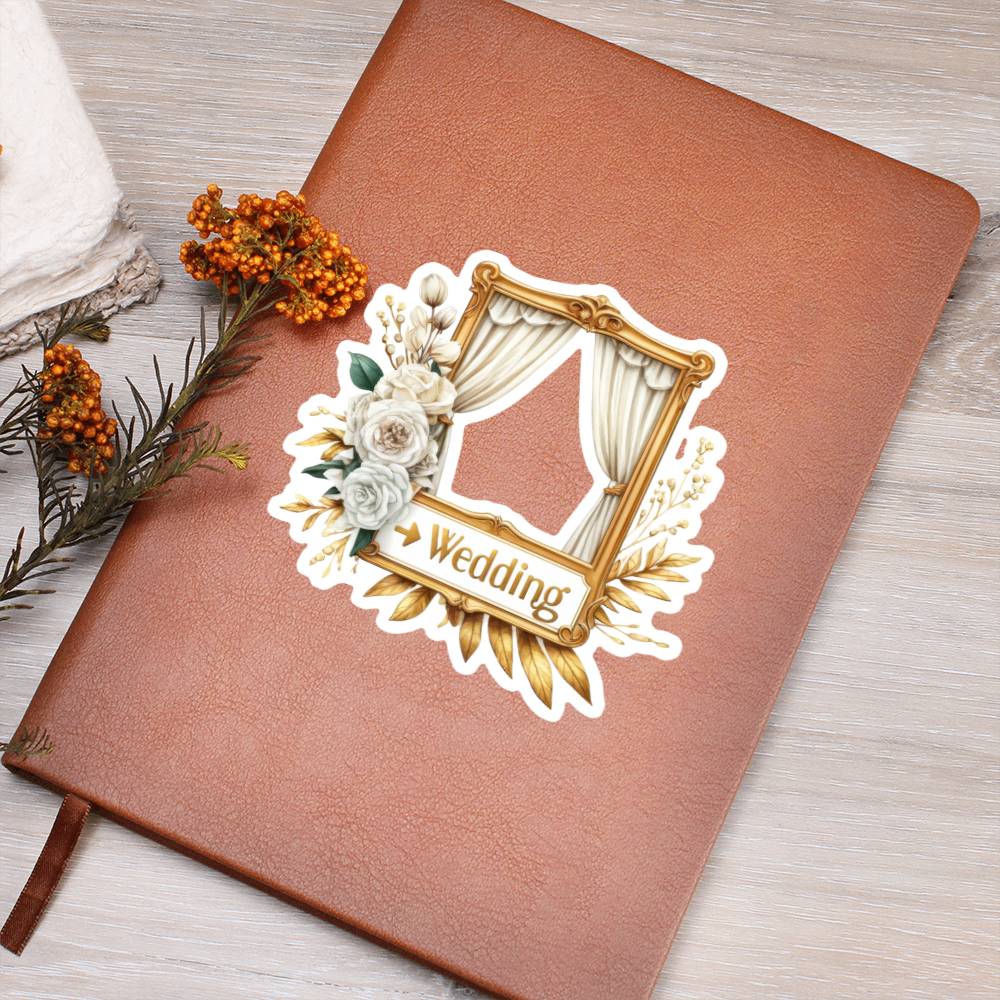 Luxury Wedding Decor Sticker 075 - Vegan Leather Journal