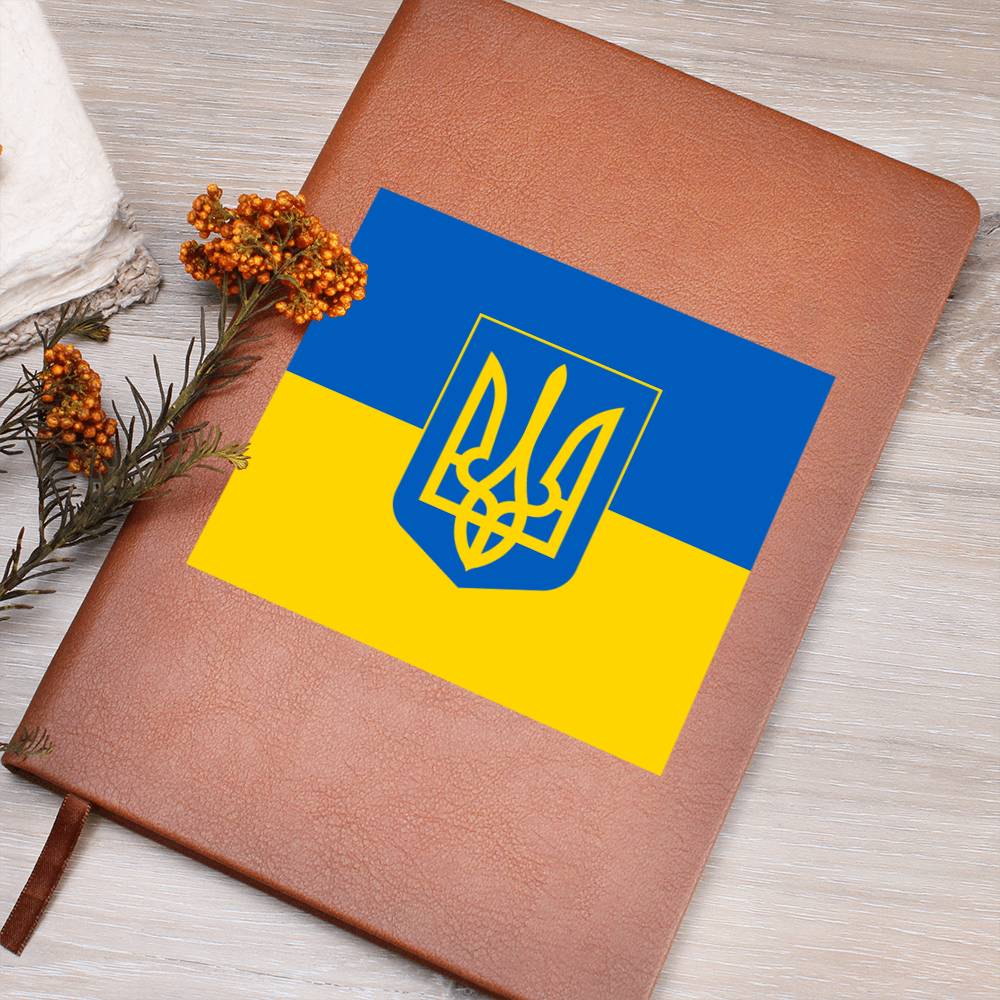 Tryzub And Flag Of Ukraine - Vegan Leather Journal