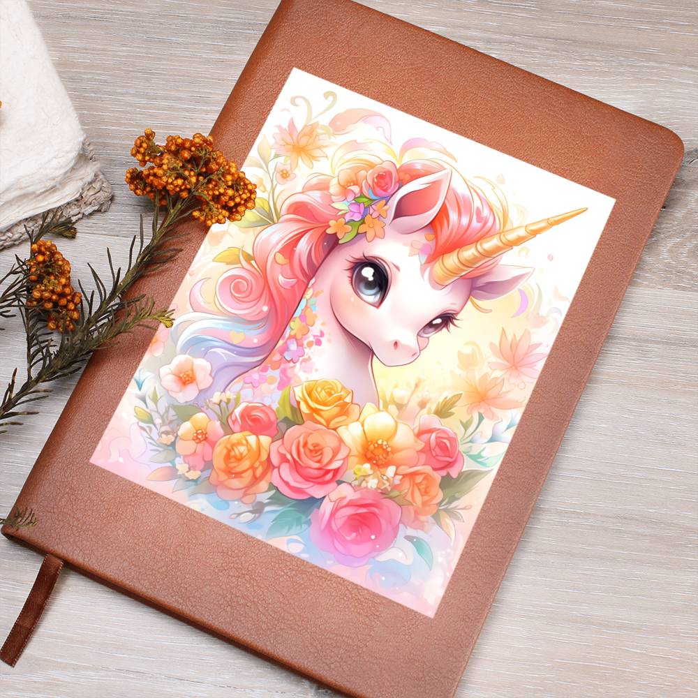 Cute Unicorn 070 - Vegan Leather Journal
