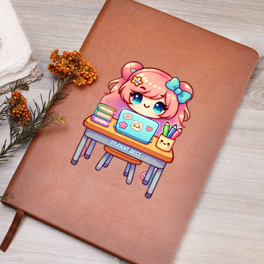 Cute Back to School Sticker 087 - Vegan Leather Journal