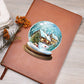 Watercolor Christmas Snow Globe 009 - Vegan Leather Journal