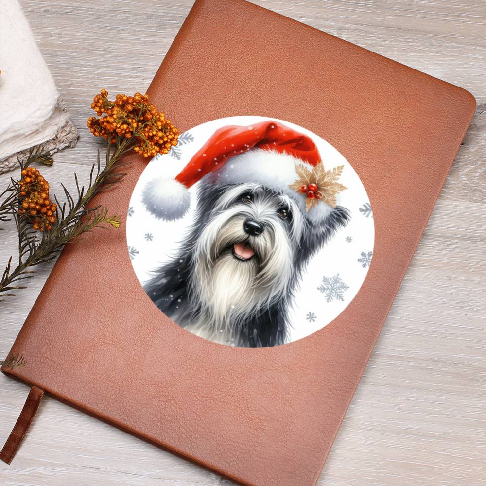 Christmas Dog - Sealyham Terrier - Vegan Leather Journal