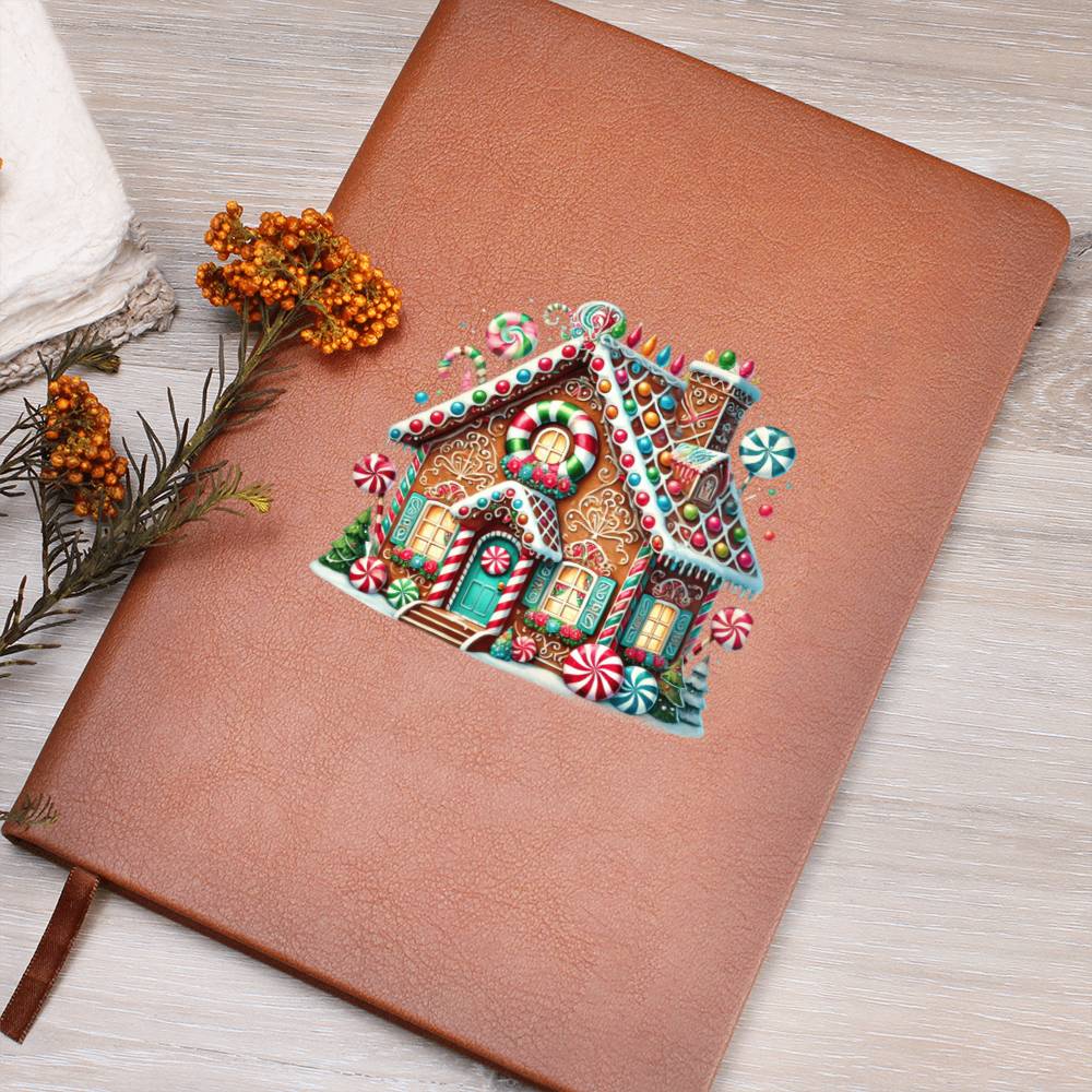 Christmas Gingerbread House 017 - Vegan Leather Journal